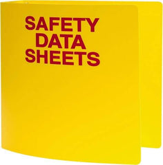 NMC - 3-1/2 Inch Wide x 3 Inch Ring Diameter x 11-1/2 Inch High, SDS Ring Binder - 600 Binder Sheet Capacity, Yellow, Binder with Chain, English - Eagle Tool & Supply