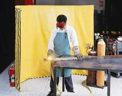 Singer Safety - 9 Ft. Wide x 6 Ft. High, 12 mil Thick Coated Vinyl Roll Up Welding Screen Kit - Yellow with Carrying Handle and Tie Strap - Eagle Tool & Supply