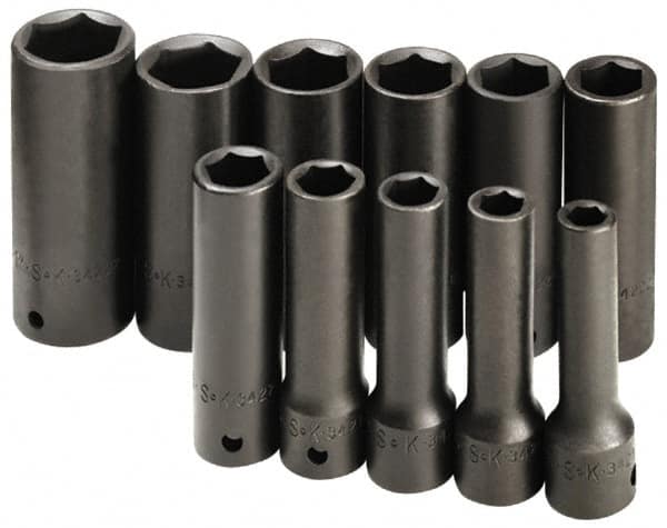 SK - 10 Piece 1/2" & 3/4" Drive Deep Well Impact Socket Set - Eagle Tool & Supply