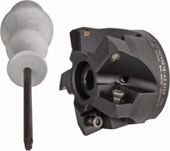 Kennametal - 2-1/2" Cut Diam, 0.138" Max Depth, 1" Arbor Hole, 5 Inserts, XE 16 Insert Style, Indexable Copy Face Mill - C7792VXE16-A2.5Z05R Cutter Style, 1.574" High, Through Coolant, Series 7792 - Eagle Tool & Supply