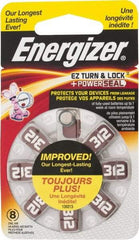 Energizer - Size 312, Zinc Air, 1 Pack, Hearing Aid Battery - 1.4 Volts, Button Tab Terminal, PR41 - Eagle Tool & Supply