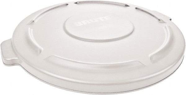 Rubbermaid - Round Lid for Use with 55 Gal Round Trash Cans - White, Polyethylene, For Brute Trash Cans - Eagle Tool & Supply