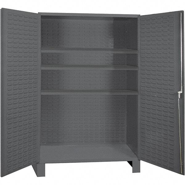 Durham - 3 Shelf Locking Storage Cabinet - Steel, 60" Wide x 24" Deep x 84" High, Gray - Eagle Tool & Supply
