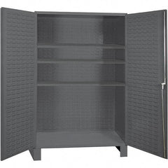 Durham - 3 Shelf Locking Storage Cabinet - Steel, 60" Wide x 24" Deep x 84" High, Gray - Eagle Tool & Supply