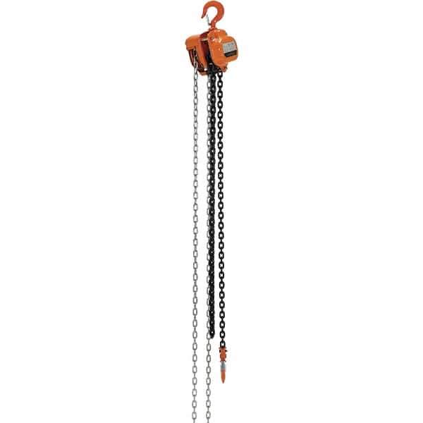 Vestil - 2,000 Lb Lifting Capacity, 10' Lift Height, Hand Hoist - Made from Chain - Eagle Tool & Supply