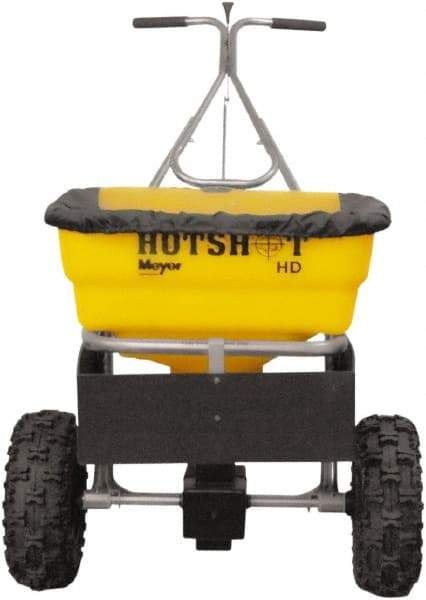 Meyer Products - 100 Lb Polypropylene Stainless Steel Walk Behind Broadcast Landscape Spreader - 13" Pneumatic Wheels - Eagle Tool & Supply