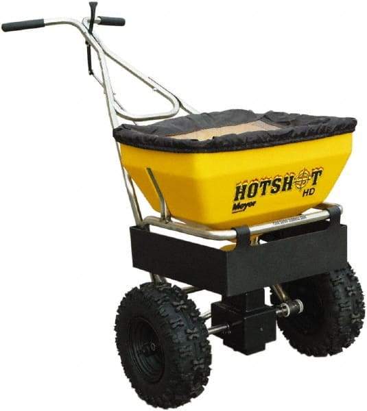 Meyer Products - 70 Lb Polypropylene Stainless Steel Walk Behind Broadcast Landscape Spreader - 13" Pneumatic Wheels - Eagle Tool & Supply