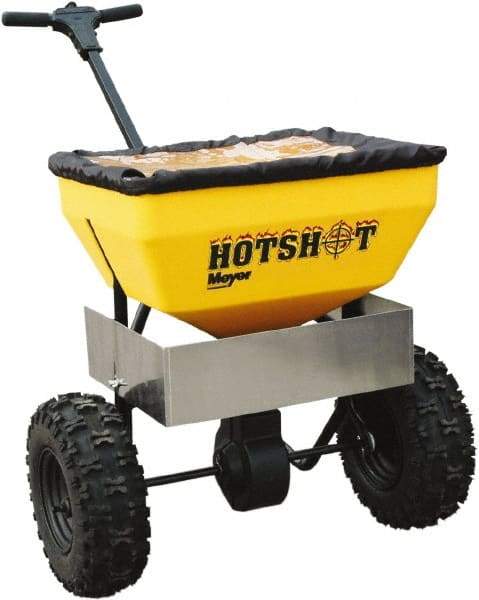 Meyer Products - 70 Lb Carbon Steel & Polypropylene Walk Behind Broadcast Landscape Spreader - 13" Pneumatic Wheels - Eagle Tool & Supply