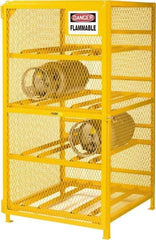 Little Giant - 4 Cylinder, Yellow Cylinder Storage Unit - 36" Wide x 40" High x 38" Deep - Eagle Tool & Supply
