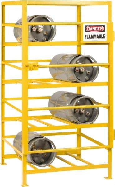 Little Giant - 12 Cylinder, Yellow Cylinder Storage Unit - 48" Wide x 70" High x 36" Deep - Eagle Tool & Supply