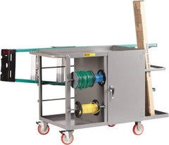 Little Giant - 1,200 Lb Capacity, 26" Wide x 54" Long x 35" High Wire Spool Cart - 1 Door, Steel - Eagle Tool & Supply