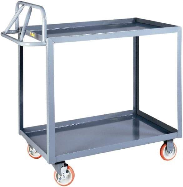 Little Giant - 1,200 Lb Capacity, 30" Wide x 53-1/2" Long x 42" High Shelf Cart - 2 Shelf, Steel - Eagle Tool & Supply