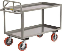 Little Giant - 3,600 Lb Capacity, 30" Wide x 65-1/2" Long x 42" High Shelf Cart - 2 Shelf, Steel - Eagle Tool & Supply
