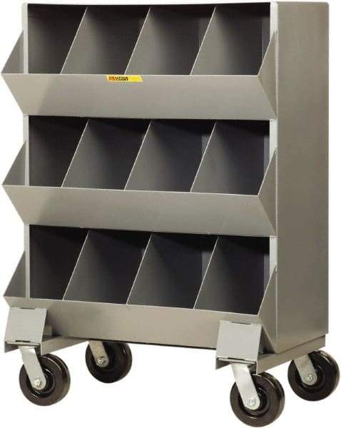 Little Giant - 2,400 Lb Capacity, 32" Wide x 20" Long x 45-1/2" High Storage Bin Cart - Steel, 4 Swivel Casters - Eagle Tool & Supply