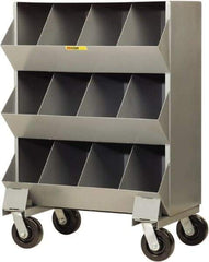 Little Giant - 2,400 Lb Capacity, 32" Wide x 20" Long x 45-1/2" High Storage Bin Cart - Steel, 4 Swivel Casters - Eagle Tool & Supply