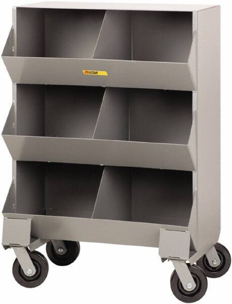Little Giant - 2,400 Lb Capacity, 32" Wide x 20" Long x 45-1/2" High Storage Bin Cart - Steel, 4 Swivel Casters - Eagle Tool & Supply