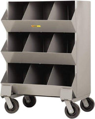 Little Giant - 2,400 Lb Capacity, 32" Wide x 20" Long x 45-1/2" High Storage Bin Cart - Steel, 4 Swivel Casters - Eagle Tool & Supply