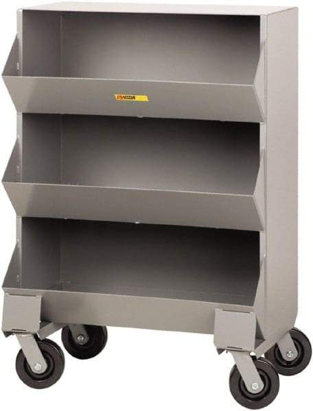Little Giant - 2,400 Lb Capacity, 32" Wide x 20" Long x 45-1/2" High Storage Bin Cart - Steel, 4 Swivel Casters - Eagle Tool & Supply