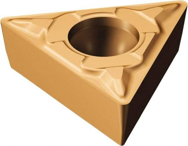 Sandvik Coromant - TCMT1.81.51 MF Grade 1115 Carbide Turning Insert - TiAlN/AlCr2O3 Finish, 60° Triangle, 7/32" Inscr Circle, 3/32" Thick, 1/64" Corner Radius - Eagle Tool & Supply