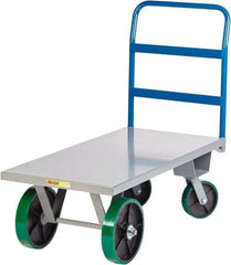 Little Giant - 4,000 Lb Capacity Steel Platform Truck - Steel Deck, 30" OAW, Polyurethane Casters - Eagle Tool & Supply