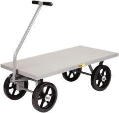 Little Giant - 3,500 Lb Capacity Steel Heavy-Duty Wagon - Steel Deck, 24" OAW, Mold On Rubber Casters - Eagle Tool & Supply