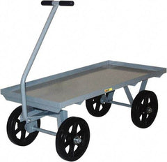 Little Giant - 3,500 Lb Capacity Steel Heavy-Duty Wagon - Steel Deck, 30" OAW, Mold On Rubber Casters - Eagle Tool & Supply