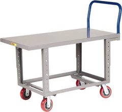 Little Giant - 2,000 Lb Capacity Steel Work Height Platform Truck - Steel Deck, 24" OAW, Polyurethane Casters - Eagle Tool & Supply