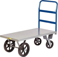 Little Giant - 3,000 Lb Capacity Steel Platform Truck - Steel Deck, 36" OAW, Rubber Casters - Eagle Tool & Supply