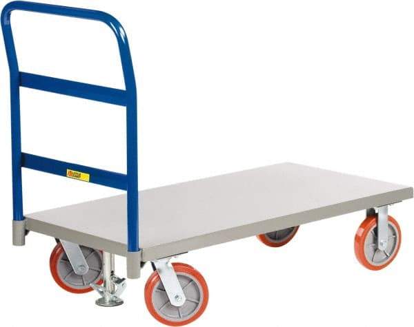 Little Giant - 3,600 Lb Capacity Steel Platform Truck - Steel Deck, 30" OAW, Polyurethane Casters - Eagle Tool & Supply