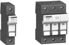 Schneider Electric - 3 Pole, 600 Volt, 30 Amp, DIN Rail Mount Fuse Holder - Compatible with CC Class, 52mm Wide Fuse - Eagle Tool & Supply