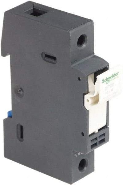 Schneider Electric - 1 Pole, 600 Volt, 32 Amp, DIN Rail Mount Fuse Holder - Compatible with 38mm Long x 17mm Wide and 10mm Diameter Fuse - Eagle Tool & Supply