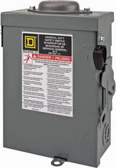 Square D - 30 Amp, 240 V, 3 Pole Nonfused Safety Switch - NEMA 3R, 3 hp at 240 VAC (Single Phase), 7.5 hp at 240 VAC (Triple Phase), 3PST Contact Form - Eagle Tool & Supply