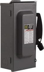 Square D - 100 Amp, 240 V, 3 Pole Fused Safety Switch - NEMA 3R, 15 hp at 240 VAC (Single Phase), 30 hp at 240 VAC (Triple Phase), 3PST Contact Form - Eagle Tool & Supply