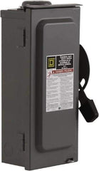 Square D - 60 Amp, 240 V, 3 Pole Fused Safety Switch - NEMA 3R, 10 hp at 240 VAC (Single Phase), 15 hp at 240 VAC (Triple Phase), 3PST Contact Form - Eagle Tool & Supply