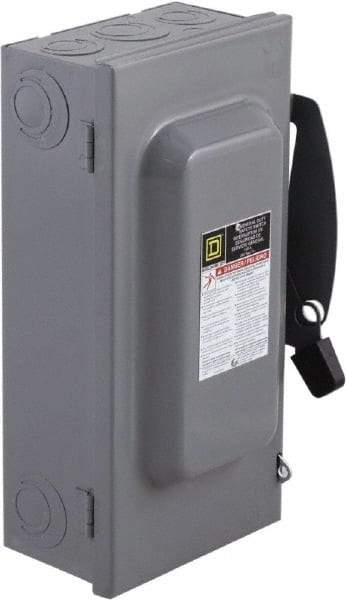 Square D - 100 Amp, 240 V, 3 Pole Nonfused Safety Switch - NEMA 1, 15 hp at 240 VAC (Single Phase), 30 hp at 240 VAC (Triple Phase), 3PST Contact Form - Eagle Tool & Supply