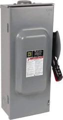 Square D - 100 Amp, 600 VAC/VDC, 3 Pole Fused Safety Switch - NEMA 3R, 30 hp at 480 VAC (Single Phase), 75 hp at 600 VAC, 50 hp at 600 VDC (Triple Phase), 3PST Contact Form - Eagle Tool & Supply