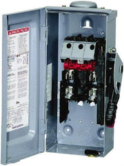 Square D - 30 Amp, 240 VAC, 250 VDC, 2 Pole Fused Safety Switch - NEMA 3R, 3 hp at 240 VAC (Single Phase), 7.5 hp at 240 VAC, 5 hp at 250 VDC (Triple Phase), DPST Contact Form - Eagle Tool & Supply