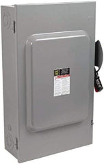 Square D - 200 Amp, 240 VAC, 250 VDC, 3 Pole Fused Safety Switch - NEMA 1, 15 hp at 240 VAC (Single Phase), 60 hp at 240 VAC, 40 hp at 250 VDC (Triple Phase), 3PST Contact Form - Eagle Tool & Supply
