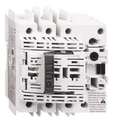 Schneider Electric - 3 Pole, 600 VAC, 30 Amp, Pressure Plate and DIN Rail Mount Fuse Holder - Compatible with J Class, 105mm Wide Fuse - Eagle Tool & Supply