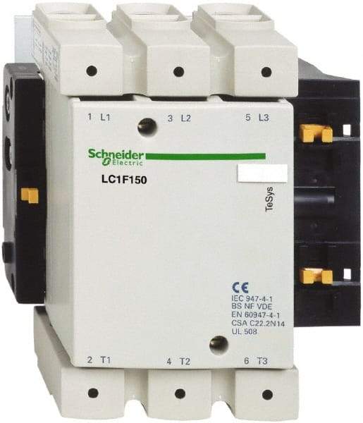 Schneider Electric - 3 Pole, 48 Coil VAC, 250 Amp at 440 VAC, Nonreversible IEC Contactor - Bureau Veritas, CCC, CSA, DNV, EN/IEC 60947-1, EN/IEC 60947-4-1, GL, JEM 1038, LROS, RINA, RMRoS, RoHS Compliant, UL Listed - Eagle Tool & Supply