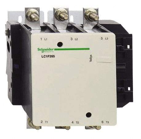 Schneider Electric - 3 Pole, 265 Amp at 440 VAC and 350 Amp at 440 VAC, Nonreversible IEC Contactor - Bureau Veritas, CCC, CSA, DNV, EN/IEC 60947-1, EN/IEC 60947-4-1, GL, JEM 1038, LROS, RINA, RMRoS, RoHS Compliant, UL Listed - Eagle Tool & Supply