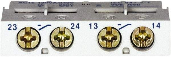 Schneider Electric - Circuit Breaker Auxiliary Contact Block - Use with GV2L, GV2LE, GV2ME, GV2P, GV2RT, GV3L, GV3P, LS1D32, TeSys - Eagle Tool & Supply