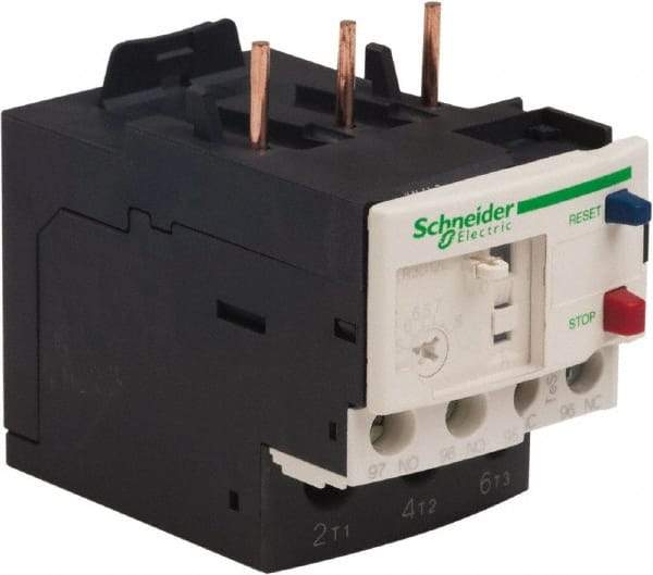 Schneider Electric - 3 Pole, NEMA Size 00-1, 5.5 to 8 Amp, 690 VAC, Thermal NEMA Overload Relay - Trip Class 20, For Use with LC1D09, LC1D12, LC1D18, LC1D25, LC1D32 and LC1D38 - Eagle Tool & Supply