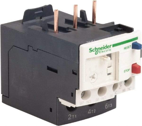 Schneider Electric - 3 Pole, NEMA Size 00-1, 7 to 10 Amp, 690 VAC, Thermal NEMA Overload Relay - Trip Class 20, For Use with LC1D09, LC1D12, LC1D18, LC1D25, LC1D32 and LC1D38 - Eagle Tool & Supply