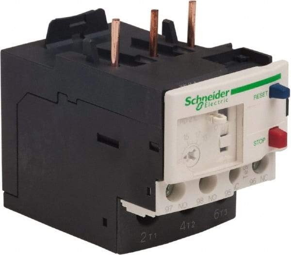 Schneider Electric - 3 Pole, NEMA Size 0-1, 12 to 18 Amp, 690 VAC, Thermal NEMA Overload Relay - Trip Class 20, For Use with LC1D18, LC1D25, LC1D32 and LC1D38 - Eagle Tool & Supply