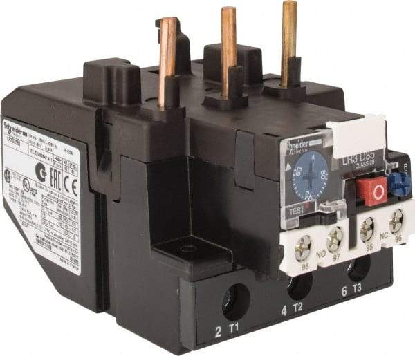 Schneider Electric - 63 to 80 Amp, 690 VAC, Thermal IEC Overload Relay - Trip Class 20, For Use with LC1D80 and LC1D95 - Eagle Tool & Supply