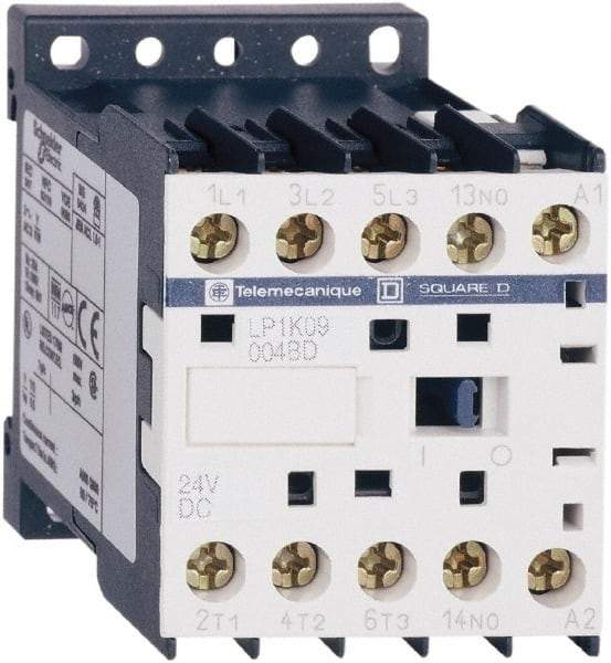 Schneider Electric - 4 Pole, 12 Coil VDC, 16 Amp at 690 VAC and 20 Amp at 440 VAC, Nonreversible IEC Contactor - BS 5424, CSA, IEC 60947, NF C 63-110, RoHS Compliant, UL Listed, VDE 0660 - Eagle Tool & Supply