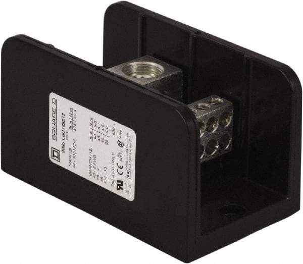 Square D - 1 Pole, 760 (Copper) Amp, Phenolic Power Distribution Block - 600 VAC, 2 Primary Connection - Eagle Tool & Supply