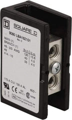 Square D - 3 Poles, 135 (Aluminium), 175 (Copper) Amp, Phenolic Power Distribution Block - 600 VAC, 1 Primary Connection - Eagle Tool & Supply