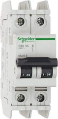 Schneider Electric - 4 Amp, 125 VDC, 240 VAC, 60 VDC, 1 Pole, DIN Rail Mount, Fixed Mount Miniature Circuit Breaker - Thermal Magnetic Trip, Multiple Breaking Capacity Ratings, 73mm Deep x 107mm High x 36mm Wide - Eagle Tool & Supply